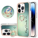 For iPhone 13 Pro Electroplating Dual-side IMD Phone Case with Ring Holder(Smile)