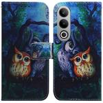 For OnePlus Nord CE4 5G Coloured Drawing Flip Leather Phone Case(Oil Painting Owl)