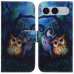 For OnePlus Nord 4 Coloured Drawing Flip Leather Phone Case(Oil Painting Owl)