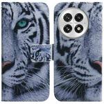 For OnePlus 13 Coloured Drawing Flip Leather Phone Case(Tiger)