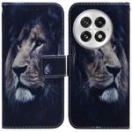 For OnePlus 13 Coloured Drawing Flip Leather Phone Case(Lion)