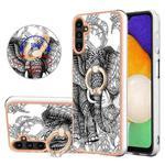 For Samsung Galaxy A54 5G Electroplating Dual-side IMD Phone Case with Ring Holder(Totem Elephant)