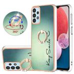 For Samsung Galaxy A13 4G Electroplating Dual-side IMD Phone Case with Ring Holder(Smile)