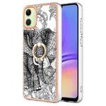 For Samsung Galaxy A05 Electroplating Dual-side IMD Phone Case with Ring Holder(Totem Elephant)