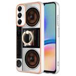 For Samsung Galaxy A05s Electroplating Dual-side IMD Phone Case with Ring Holder(Retro Radio)