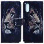 For Sony Xperia 5 V Coloured Drawing Flip Leather Phone Case(Lion)