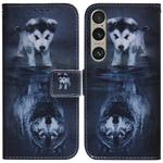 For Sony Xperia 1 VI Coloured Drawing Flip Leather Phone Case(Wolf and Dog)