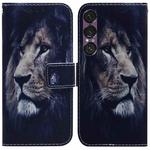 For Sony Xperia 1 VII Coloured Drawing Flip Leather Phone Case(Lion)