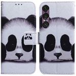 For Sony Xperia 1 VII Coloured Drawing Flip Leather Phone Case(Panda)