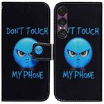 For Sony Xperia 1 VII Coloured Drawing Flip Leather Phone Case(Anger)