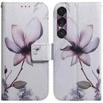 For Sony Xperia 1 VII Coloured Drawing Flip Leather Phone Case(Magnolia)