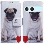 For Sony Xperia 10 VII Coloured Drawing Flip Leather Phone Case(Pug)
