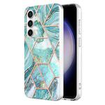 For Samsung Galaxy S23 FE 5G Electroplating Splicing Marble TPU Phone Case(Blue)
