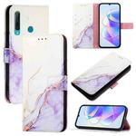 For Honor 20 lite / 10i / 20e PT003 Marble Pattern Flip Leather Phone Case(White Purple)