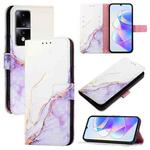 For Honor 80 GT PT003 Marble Pattern Flip Leather Phone Case(White Purple)