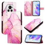 For Honor Magic6 PT003 Marble Pattern Flip Leather Phone Case(Pink Purple Gold)