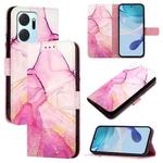 For Honor X7a / Play7T PT003 Marble Pattern Flip Leather Phone Case(Pink Purple Gold)