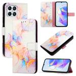 For Honor X8 4G / X30i / Play6T Pro PT003 Marble Pattern Flip Leather Phone Case(Marble White)