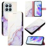 For Honor X8b PT003 Marble Pattern Flip Leather Phone Case(White Purple)