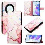 For Honor X40 / X9a / Magic5 Lite PT003 Marble Pattern Flip Leather Phone Case(Rose Gold)