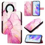 For Honor X40 / X9a / Magic5 Lite PT003 Marble Pattern Flip Leather Phone Case(Pink Purple Gold)