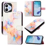For Honor 400 Lite PT003 Marble Pattern Flip Leather Phone Case(Marble White)