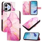 For Honor 400 Lite PT003 Marble Pattern Flip Leather Phone Case(Pink Purple Gold)