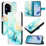 For Honor 400 PT003 Marble Pattern Flip Leather Phone Case(Green)