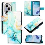 For Honor 400 Pro PT003 Marble Pattern Flip Leather Phone Case(Green)