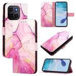 For Honor X6c 4G PT003 Marble Pattern Flip Leather Phone Case(Pink Purple Gold)