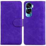 For Honor 90 Lite Skin Feel Pure Color Flip Leather Phone Case(Purple)