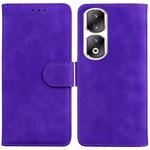 For Honor 90 Pro Skin Feel Pure Color Flip Leather Phone Case(Purple)