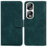 For Honor 90 Pro Skin Feel Pure Color Flip Leather Phone Case(Green)