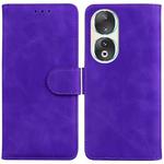 For Honor 90 Skin Feel Pure Color Flip Leather Phone Case(Purple)