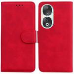 For Honor 90 Skin Feel Pure Color Flip Leather Phone Case(Red)