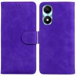 For Honor X5 Plus / Play 40C Skin Feel Pure Color Flip Leather Phone Case(Purple)