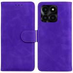 For Honor X6a Skin Feel Pure Color Flip Leather Phone Case(Purple)