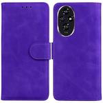 For Honor 200 5G Skin Feel Pure Color Flip Leather Phone Case(Purple)