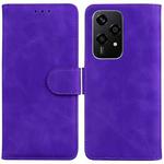 For Honor 200 Lite Global Skin Feel Pure Color Flip Leather Phone Case(Purple)