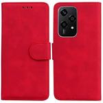 For Honor 200 Lite Global Skin Feel Pure Color Flip Leather Phone Case(Red)