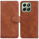 For Honor X6b Skin Feel Pure Color Flip Leather Phone Case(Brown)