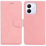 For Honor X60i Skin Feel Pure Color Flip Leather Phone Case(Pink)