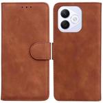 For Honor X60i Skin Feel Pure Color Flip Leather Phone Case(Brown)