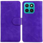 For Honor X8c 4G Skin Feel Pure Color Flip Leather Phone Case(Purple)