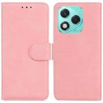 For Honor 400 Lite Skin Feel Pure Color Flip Leather Phone Case(Pink)