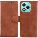 For Honor 400 Lite Skin Feel Pure Color Flip Leather Phone Case(Brown)