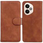 For Honor 400 Global 156.5mm Skin Feel Pure Color Flip Leather Phone Case(Brown)