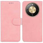 For Honor X70 5G Skin Feel Pure Color Flip Leather Phone Case(Pink)