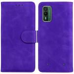 For Nokia XR21 Skin Feel Pure Color Flip Leather Phone Case(Purple)