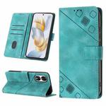 For Honor 90 Skin-feel Embossed Leather Phone Case(Green)